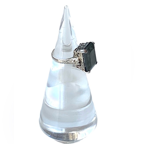 YS Labradorite Gemstone Sterling Silver Ornate Filigree Woman’s Ring Jewelry - Picture 3 of 12